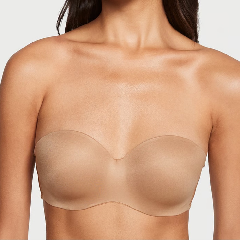 VICTORIAS SECRET BODY BY VICTORIA Lightly Lined Smooth Strapless Bra Tan 36DDD